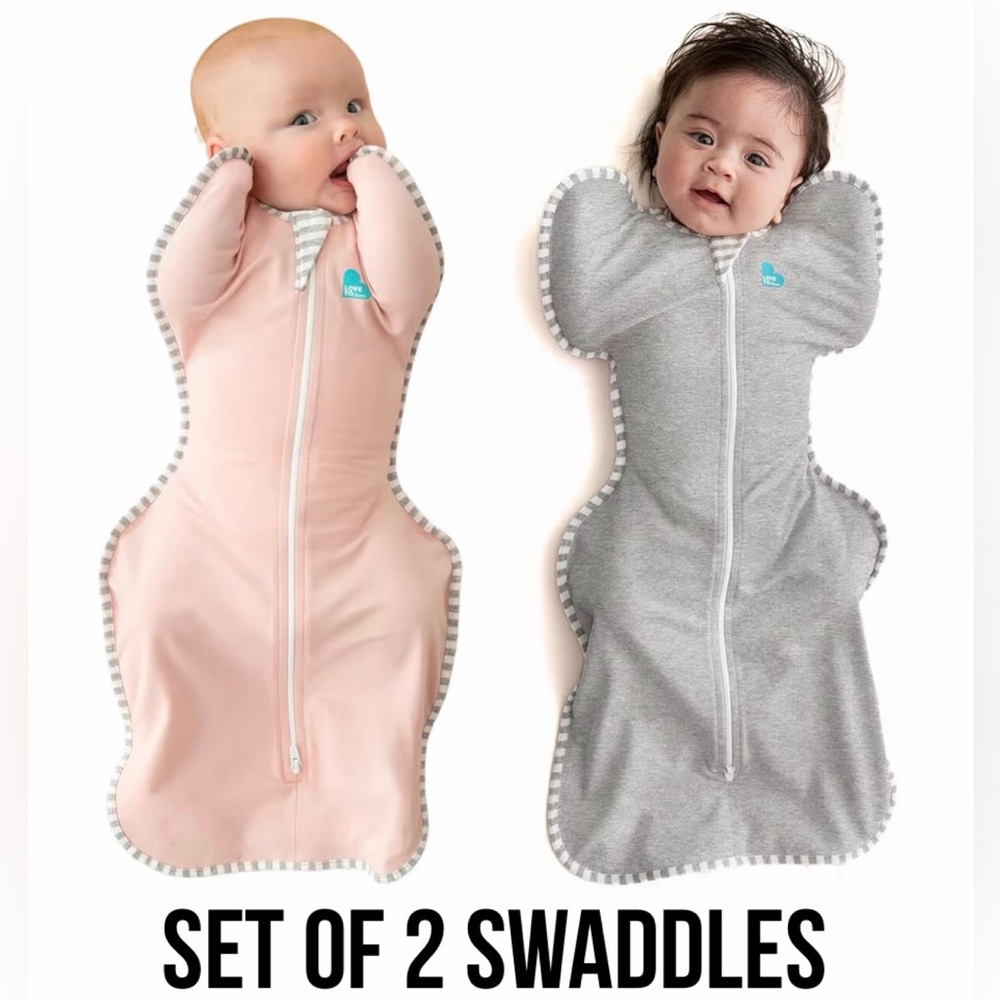 Love to Dream Newborn Swaddles in Pink and Gray Set of 2 Sleep Sack